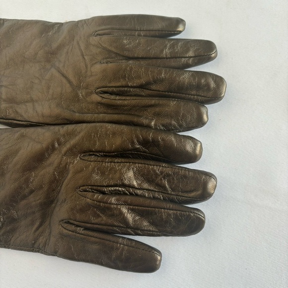 Bronze genuine leather gloves (metallic) - Picture 2 of 5
